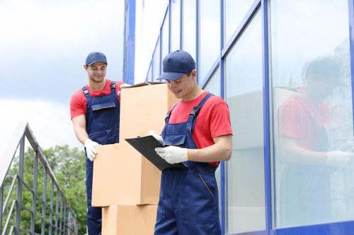 Commercial moving team working in Colliers Wood near local business premises
