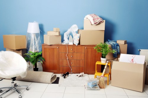 Careful labelling and boxing of household items during a Colliers Wood move