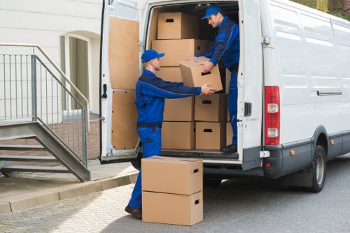 Prepared moving boxes and household items ready for a Colliers Wood relocation